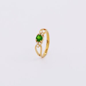 Tsavorite Garnet and American Diamonds Studded Ring (3)