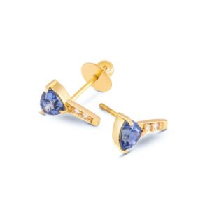 Blue Sapphire and Diamonds Studded Earstuds
