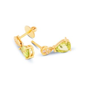 Peridot and White Topaz studded Earstuds