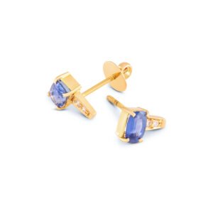 Blue Sapphire and Diamonds Studded Earstuds