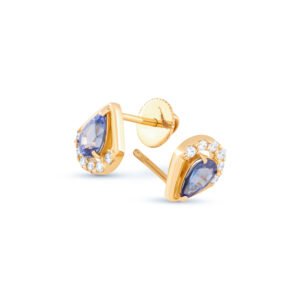 Blue Sapphire and Diamonds Studded Earstuds