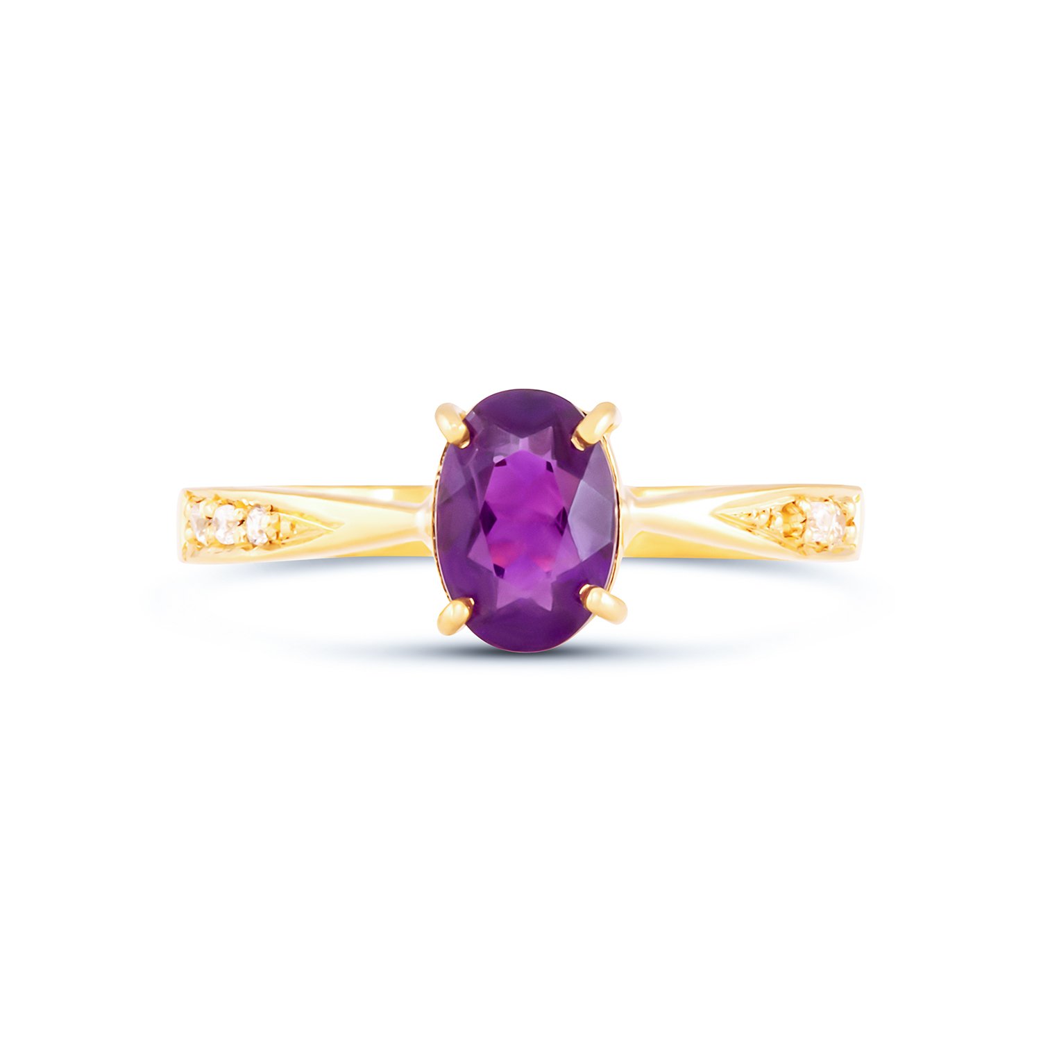 Amethyst and White Topaz Studded Ring