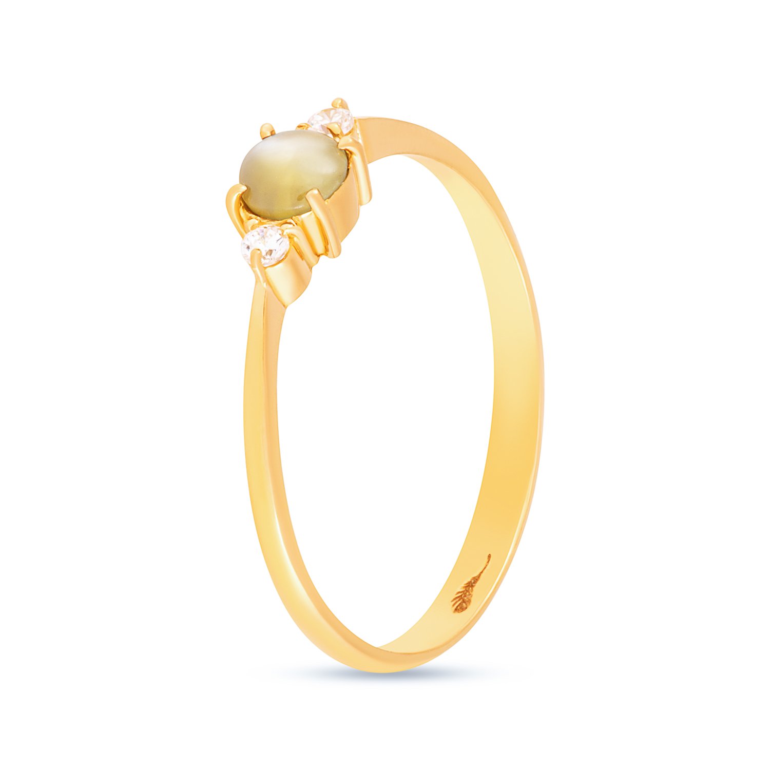 Cats eye and Diamond Studded  Ring